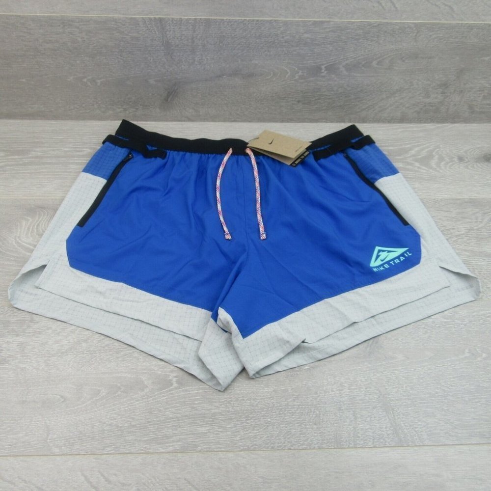 Nike Flex Stride 5" Mens Trail Running Shorts Size XL Blue Grey NEW - Picture 2 of 12